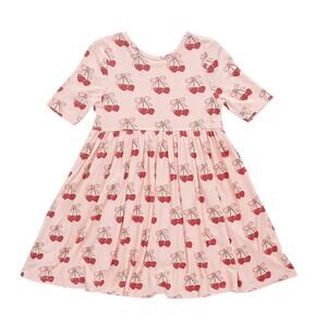 NEW PINK CHICKEN girl's bamboo steph dress in cherry hearts